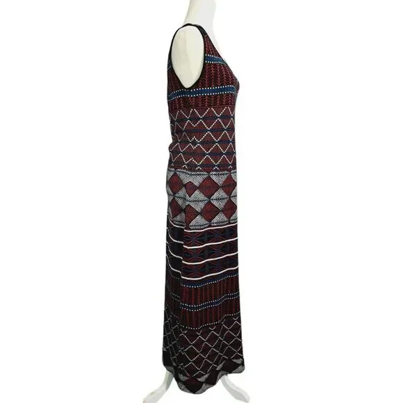 Peruvian Connection 100% Pima Cotton Women's Geometric Sleeveless Maxi Dress M - Picture 5 of 8